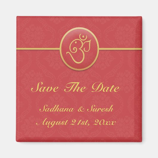 Save the Date Indian Style Magnet (Vorne)