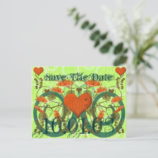 Save the Date - Individuell Ankündigungspostkarte (Stehend Vorderseite)