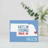 Save the Date - individuell anpassbar - Nebraska Ankündigungspostkarte (Stehend Vorderseite)
