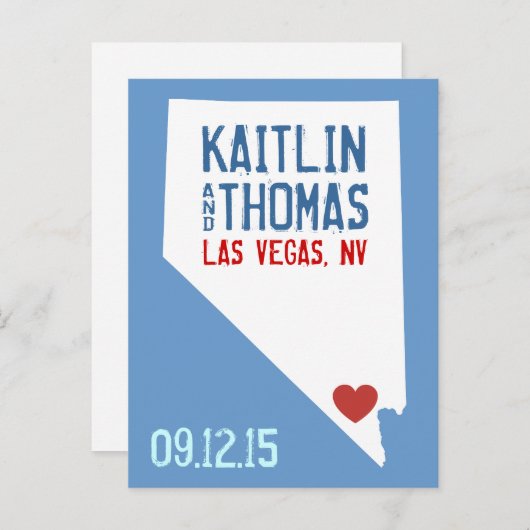 Save the Date - individuell anpassbar - Nevada Ankündigungspostkarte (Vorne/Hinten)