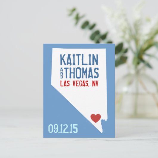 Save the Date - individuell anpassbar - Nevada Ankündigungspostkarte (Stehend Vorderseite)