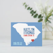 Save the Date - individuell anpassbar - South Caro (Stehend Vorderseite)