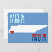 Save the Date - individuell einstellbar - Tennesse Ankündigungspostkarte (Vorne/Hinten)
