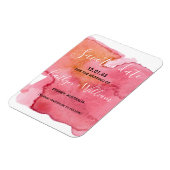 Save the Date Individuelle Name Watercolor Pink Bo Magnet (Linke Seite)