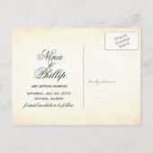 Save the Date inspiriert Vintag Ankündigungspostkarte (Rückseite)