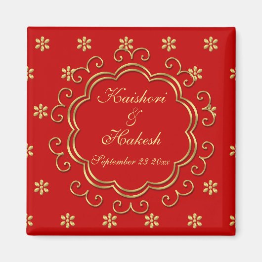 Save the Date Inspirierte Indianer / Gastgeschenk  Magnet (Vorne)