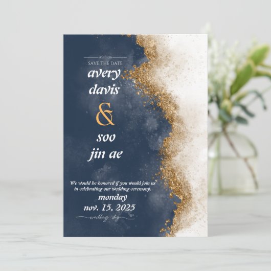 save the date invitations einladung (Stehend Vorderseite)