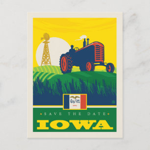 Save The Date Iowa Einladungspostkarte