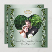 Save the Date irische Hochzeitsbügel und Kleeblätt Einladung (Vorne/Hinten)