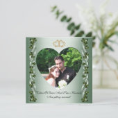 Save the Date irische Hochzeitsbügel und Kleeblätt Einladung (Stehend Vorderseite)