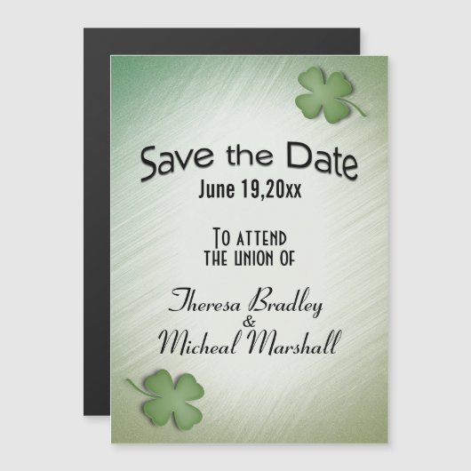 Save the Date Irish Wedding Flag Magneteinladung (Vorne/Hinten)