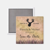 Save the Date ist die Jagd über Hochzeit Magnet (Vorderseite/Rückseite)