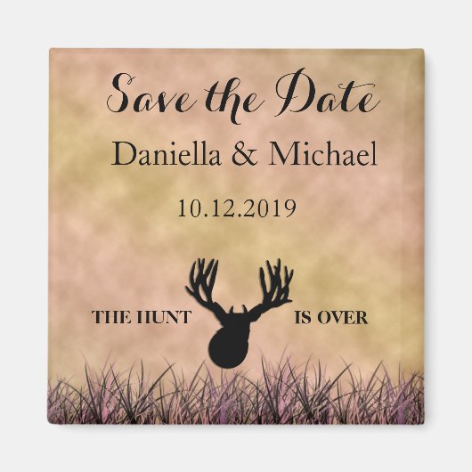 Save the Date ist die Jagd über Hochzeit Magnet (Vorne)