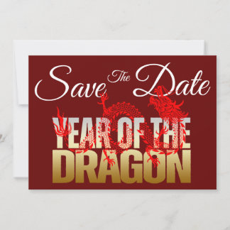 Save the Date Jahr der Drachenhochzeit Einladung
