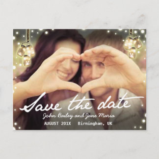 Save the Date Jam Jar Light Rustikale Postkarte