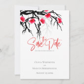 Save the Date japanische Zweigstelle Blossom Einladung (Vorderseite)