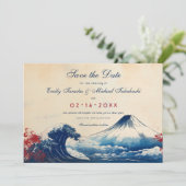 Save the Date Japonesque Harmonie mit Fuji (Stehend Vorderseite)