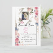 Save The Date! John & Emie erhalten Einladung (Stehend Vorderseite)