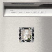 Save the Date Jubiläum Hochzeitscreme Schwarz Magnet (In Situ (Geschirrspüler))