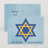 Save the Date jüdisch Ankündigungspostkarte (Vorne/Hinten)