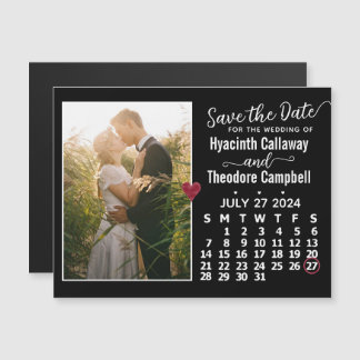Save the Date Juli 2024 Kalender Foto Magnet