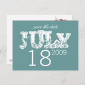 Save the Date - Juli - Maßgeschneidert Ankündigungspostkarte (Vorne/Hinten)