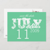 Save the Date - Juli - Maßgeschneidert Ankündigungspostkarte (Vorne/Hinten)