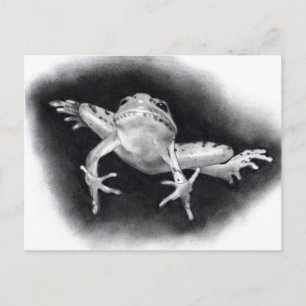 SAVE THE DATE: JUMPING FOR JOY: FROG IN PENCIL ANKÜNDIGUNGSPOSTKARTE