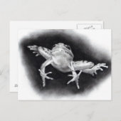 SAVE THE DATE: JUMPING FOR JOY: FROG IN PENCIL ANKÜNDIGUNGSPOSTKARTE (Vorne/Hinten)