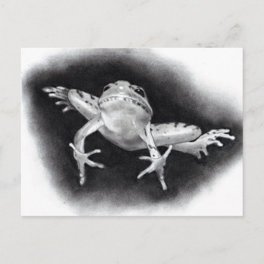 SAVE THE DATE: JUMPING FOR JOY: FROG IN PENCIL ANKÜNDIGUNGSPOSTKARTE (Vorderseite)