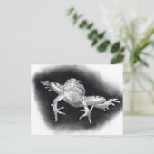 SAVE THE DATE: JUMPING FOR JOY: FROG IN PENCIL ANKÜNDIGUNGSPOSTKARTE (Stehend Vorderseite)