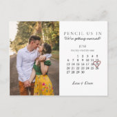 Save the Date Juni 2021 Monatskalender Rosa Herz Postkarte (Vorderseite)