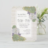 Save the Date Kaktus Sukkulente Holzwüste West (Stehend Vorderseite)