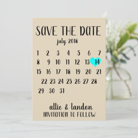 Save the Date Kalender (Stehend Vorderseite)