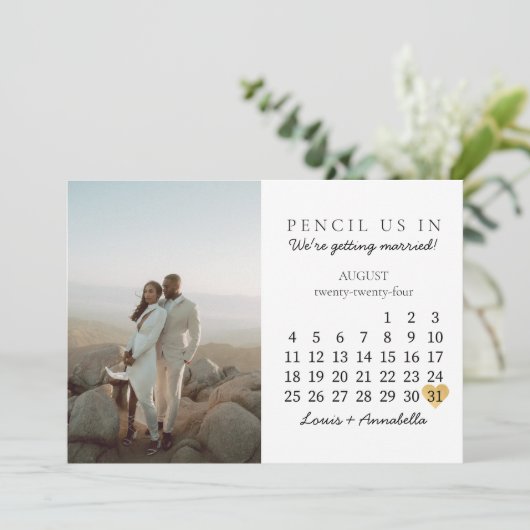 Save the Date Kalender August 2024 Einladung (Stehend Vorderseite)