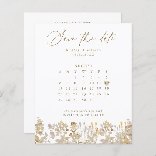 Save the Date Kalender Bella (Vorne/Hinten)