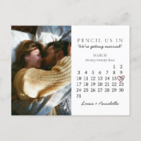 Save the Date Kalender Einfaches Herz März 2024