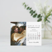 Save the Date Kalender Einfaches Herz März 2024 Postkarte (Stehend Vorderseite)