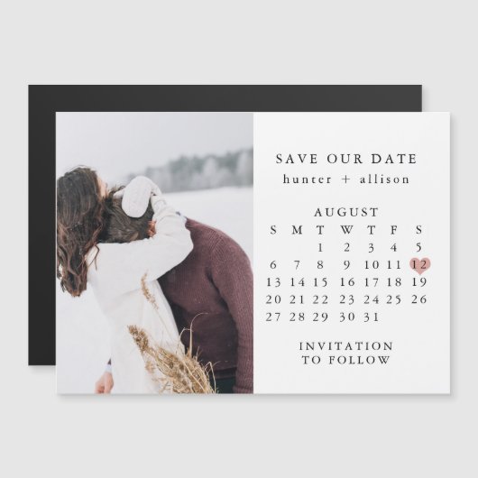Save the Date Kalender | Foto Magnet (Vorne/Hinten)