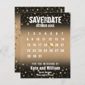 Save the Date Kalender Gestern und Heute Postkarte (Vorne/Hinten)