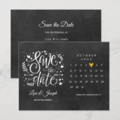 Save the Date Kalender Gold Herzklammer Ankündigungspostkarte (Vorne/Hinten)