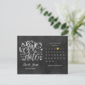 Save the Date Kalender Gold Herzklammer Postkarte (Stehend Vorderseite)
