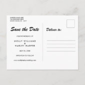 Save the Date Kalender Gold Herzklammer Postkarte (Rückseite)