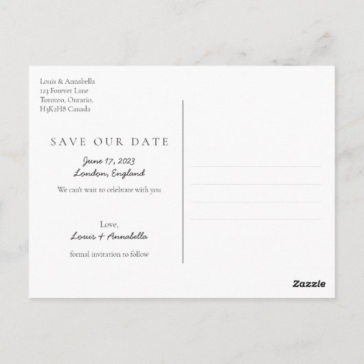 Save the Date Kalender Gold Herzstück Juni 2023 Mo Postkarte (Rückseite)