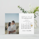 Save the Date Kalender Gold Herzstück März 2023 Mo Einladung (Stehend Vorderseite)