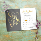 Save the Date Kalender Gold Liebe Herz