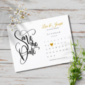 Save the Date Kalender Gold Liebe Herzstück Postka Ankündigungspostkarte