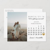 Save the Date Kalender Herz August 2024 Monat Postkarte (Vorne/Hinten)