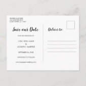 Save the Date Kalender Herz Mason Jar Chalkboard Ankündigungspostkarte (Rückseite)