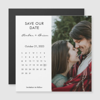 Save the Date Kalender Hochzeit Foto Magnet